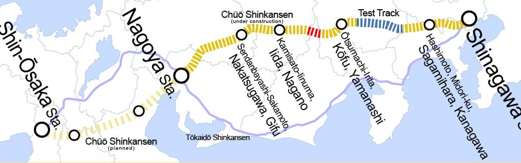 Стоимость первой планируемой в Японии линии маглев удвоилась 